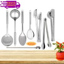 Kit Jogo de Utensílios de Inox para Servir Cozinha Restaurante