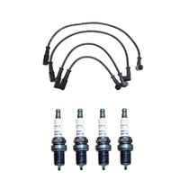 Kit jogo de vela e cabos de ignição vw fiat gm audi citroen