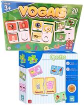 Kit Jogo Dos Opostos Educativo 4 Anos Interativo Raciocinio Logico E Jogo Das Vogais Infantil Alfabetização