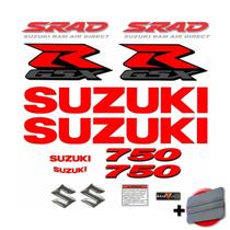 Kit Jogo Emblema Adesivo Suzuki Gsxr Srad 750 Vermelho