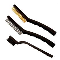 Kit Jogo Escovas 3 Pçs Limpeza Remoção Aço Inox Nylon Latão - IDEA