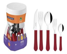 Kit Jogo Faqueiro Leme Com 20 Peças Aço Inox Tramontina