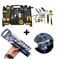 Kit Jogo Ferramentas 141 Peças Kit Completo e Catraca Soquete 10mm a 22mm Kit Jogo Ferramentas 141 Peças Kit Completo e Catraca Soquete 10mm a 22mm