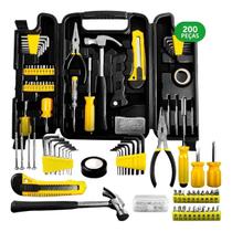 Kit Jogo Ferramentas Completo Maleta com 200 Peças Profissional e Doméstica