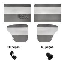 Kit Jogo Forro Portas Fusca Até 1977 Branco Cinza + Grampos