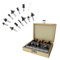 Kit Jogo Fresa Para Tupia Com 12 Peças de 6mm Para Ranhuras Molduras Emenda Madeiras Entalhos