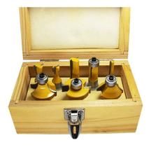 Kit Jogo Fresas Para Tupia Madeira 8 Peças Haste 12mm