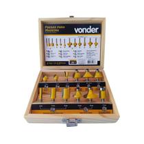 Kit Jogo Fresas Tupia P/ Madeira Haste 6mm 12 Peças Vonder