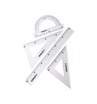 Kit Jogo Geométrico Escolar Completo Régua 30cm Transferidor 180 Esquadros 45 e 60 Matemática e Geometria Kit Jogo Geométrico Escolar Completo Régua 30cm Transferidor 180 Esquadros 45 e 60 Matemática e Geometria