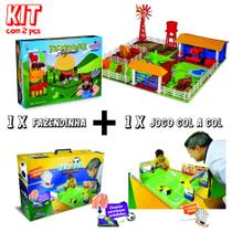 Kit Jogo Infantil Futebol Gol a Gol + Fazendinha - Adijomar Brinquedos Kit Jogo Infantil Futebol Gol a Gol + Fazendinha - Adijomar Brinquedos