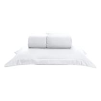 Kit Jogo Lençol 300 fios Solteiro Cama 2 Peças Elástico Toda Volta Fronha Aba Americana Varias Cores