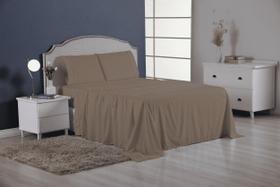 Kit Jogo Lençol De Cama Ponto Palito King Percal 4 Peças
