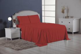 Kit Jogo Lençol De Cama Ponto Palito Queen Percal 4 Peças