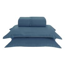 Kit Jogo Lençol Elástico 300 Fios Solteiro 2 Peças Marinho