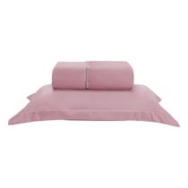 Kit Jogo Lençol Elástico 300 Fios Solteiro Cama 2 Peças Rose