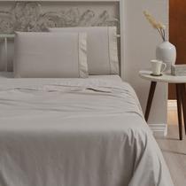 Kit jogo lençol king 6 peças 100% algodão 400 fios bege