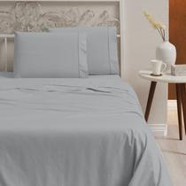 Kit jogo lençol king 6 peças 100% algodão 400 fios cinza Kit jogo lençol king 6 peças 100% algodão 400 fios cinza