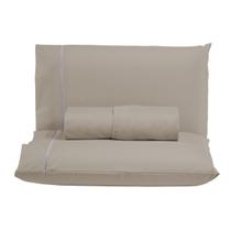 Kit Jogo Lençol Ponto Palito Queen 3 peças 300 Fios 100% Algodão