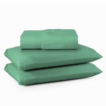 Kit Jogo Lençol Roupa Cama Casal Queen 3 Pçs Elastico Fronha Basico Simples 200 Fios Toque Seda Luxo