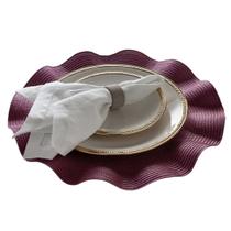 Kit Jogo Lugar Americano 4 Peças Redondo Waves Sousplat Ondulado 38 cm Jolitex Kit Jogo Lugar Americano 4 Peças Redondo Waves Sousplat Ondulado 38 cm Jolitex