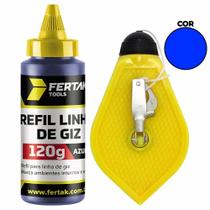 Kit Jogo Marcação 15M Linha Giz Refil 120G + Nível Bolha Kit Jogo Marcação 15M Linha Giz Refil 120G + Nível Bolha