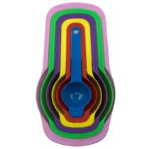 Kit Jogo Medidor Colorido Para Cozinha Plástico 6 Peças - Emilar