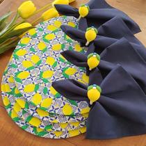 Kit jogo mesa posta limão siciliano natal capa base 36 pçs