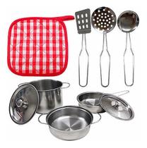 Kit Jogo Panelinhas Metal Inox Infantil Divertido 9 Peças - Dony Toys