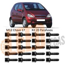 Kit Jogo Parafuso Roda Mercedes Classe A 160 190 1999 2000 2001 2002 2003 2004 2005 Cromado M12X1,50 x 38,5 Chave 17 Esférico