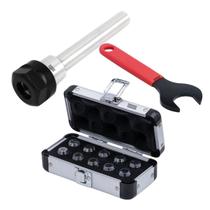 kit jogo pinças er16 10 pcs + haste paralela 20x100 + chave