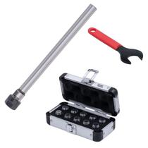 kit jogo pinças er16 10 pcs + haste paralela 20x150 + chave