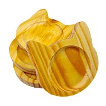 Kit Jogo Pires De Madeira Para Xícara Copo Expresso Café Chá