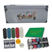 Kit Jogo Poker 200 Fichas Numeradas Texas Original Com Lata - MBTech