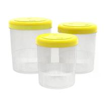 Kit Jogo Porta Mantimento Plástico com Tampa Hermética