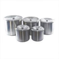 Kit Jogo Porta Mantimentos Lata Alumínio Fosco 5 Peças
