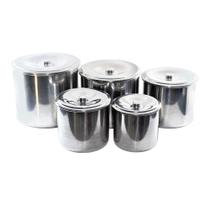 Kit Jogo Porta Mantimentos Lata Alumínio Polido 5 Peças