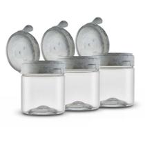 Kit Jogo Potes 1 litro 1,5 litro 2 litros Plástico Tampa Cozinha Encaixe Mantimento Organizador Transparente Premium Con - Bandeirante