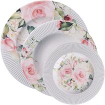 Kit Jogo Prato Raso Fundo Sobremesa 2 Pessoas 6Pçs Ornatta