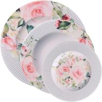 Kit Jogo Prato Raso Fundo Sobremesa 2 Pessoas 6pçs Ornatta