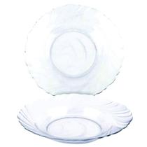 Kit Jogo Pratos Fundo Sopa Transparente 10 Peças 22,5cm