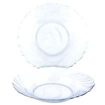 Kit Jogo Pratos Fundo Sopa Transparente 8 Peças 22,5cm
