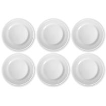 Kit Jogo Pratos Raso Opaline Menu Redondo Duralex Vidro Temperado Branco