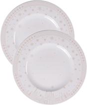 Kit Jogo Pratos Rasos Jantar 10Pçs 10Pessoas Natal Noel 28cm
