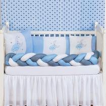 Kit Jogo Protetor Berço Céu Feliz Menino 6 Peças ul
