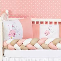 Kit Jogo Protetor Berço Céu Nuvem Lua Chuva de Amor