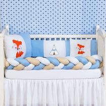 Kit Jogo Protetor Berço Raposinha Menina Menino 6 Peças Kit Jogo Protetor Berço Raposinha Menina Menino 6 Peças