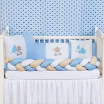 Kit Jogo Protetor Berço Urso No Céu Menino 6 Peças Azul Kit Jogo Protetor Berço Urso No Céu Menino 6 Peças Azul