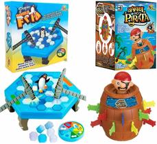 Kit Jogo Pula Pirata Barril + Jogo Pinguim Quebra Gelo Kit Jogo Pula Pirata Barril + Jogo Pinguim Quebra Gelo