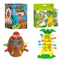 Kit Jogo Pula Pirata Barril + Jogo Pula Macaco No Seu Galho