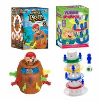 Kit Jogo Pula Pirata Barril + Jogo Torre Maluca - Art Brink